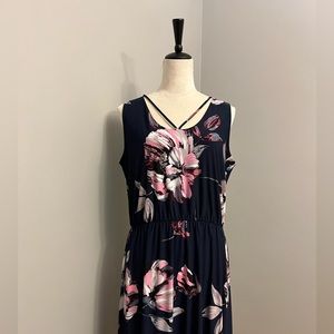 Maurices Sleeveless Cutout Floral Maxi Dress - Size Large
